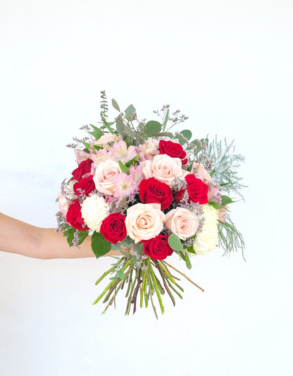 Double Anniversary Bouquets Hand Holding it no wrap paper