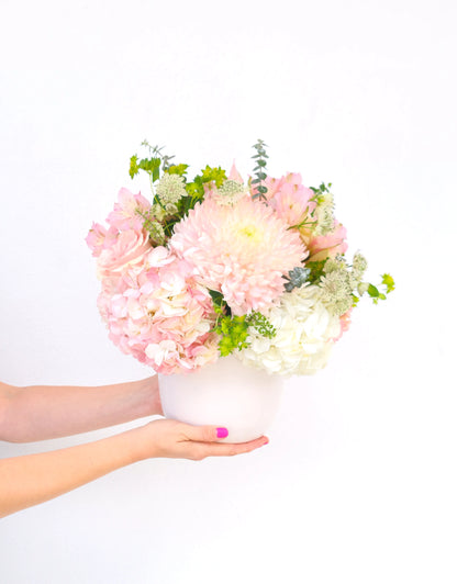 Pink Pastel Flower Arrangement on hand